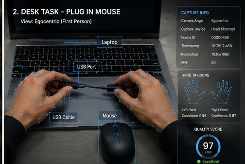 Egocentric desk task capture