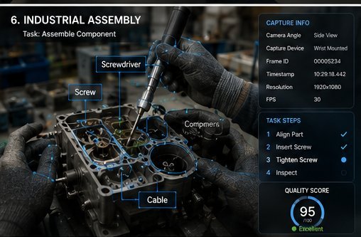 Industrial component assembly capture